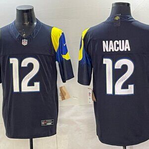 Puka Nacua Black Stitched Jersey For Men Youth